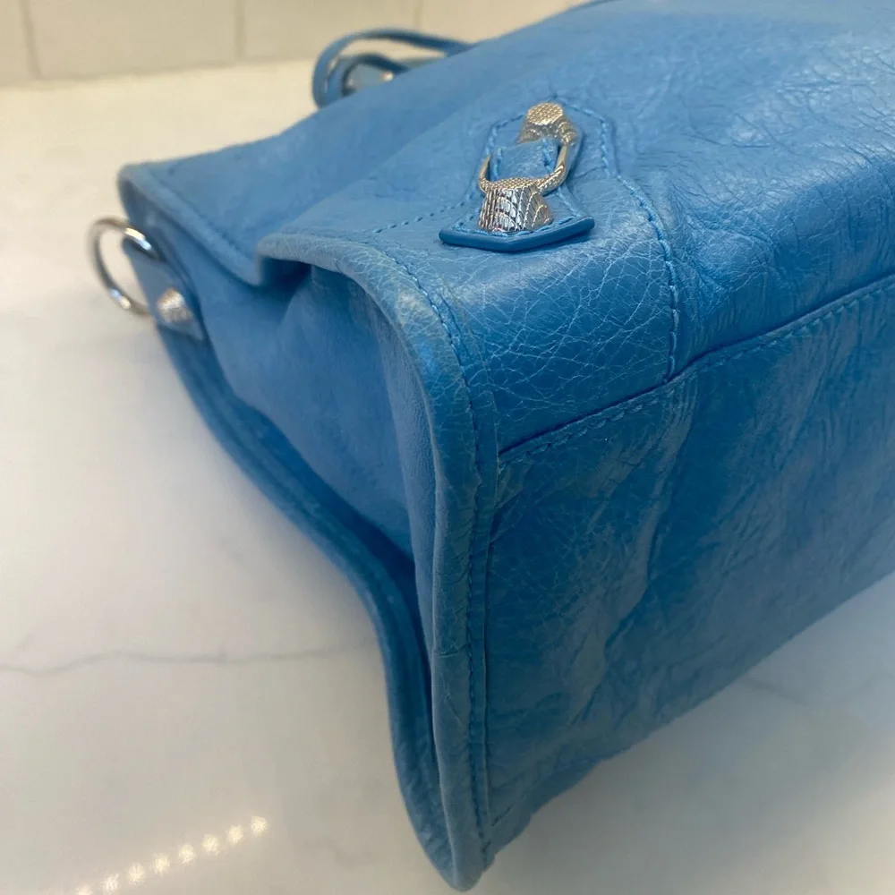Balenciaga Agneau Classic Hardware City Bag in Aquamarine - Picture 5 of 12